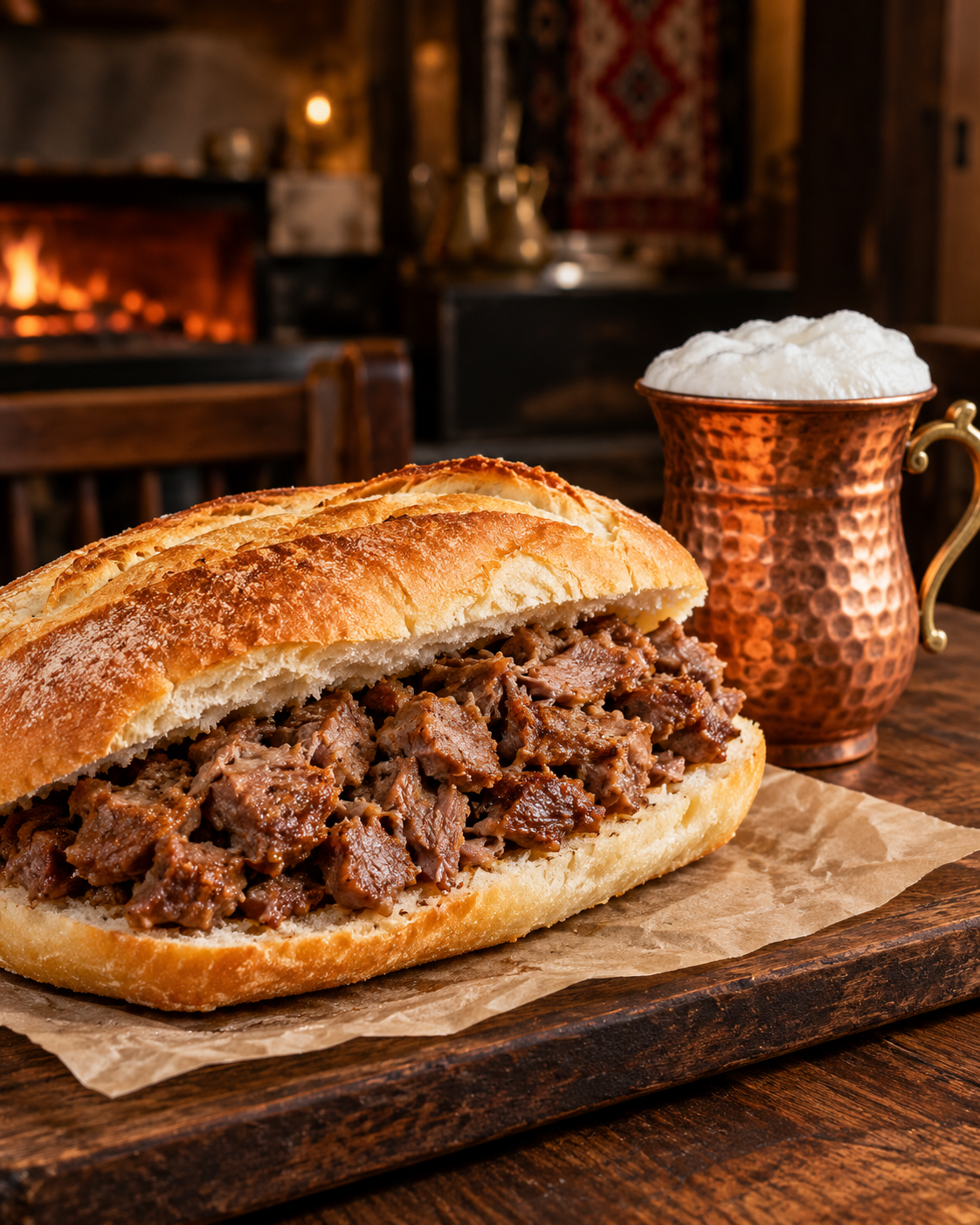 Yarım Ekmek Arası Kavurma Ayran